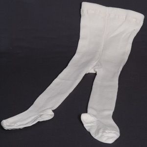 New Girls Organic Wool/Cotton Tights 5-6T White